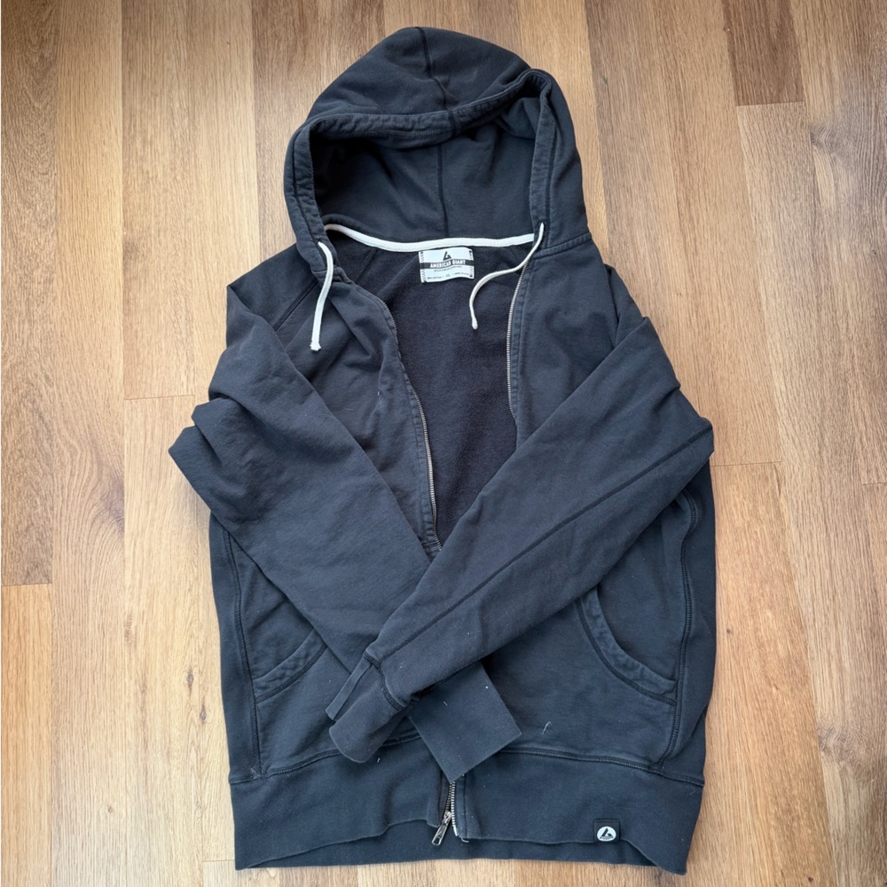 American Giant Charcoal Full-Zip Hoodie